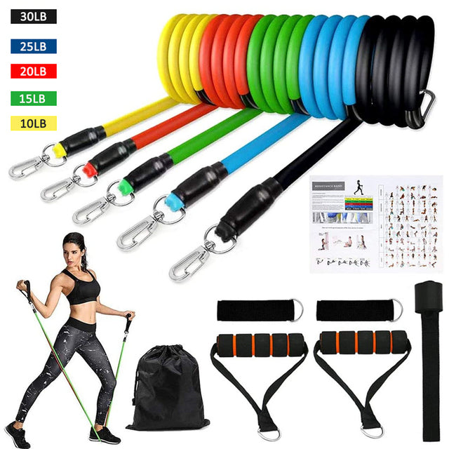 Helsey Quintoe Resistance Bands Set: Elevate Your Home Workout with Up to 100lb/150lb Resistance - Premium Quality, Multifunctional, and Stylish Fitness Gear for Strength Training and Body Sculpting