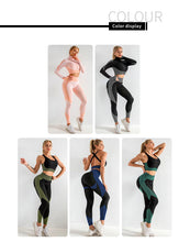 Load image into Gallery viewer, 3 piece set seamless women&#39;s suit for sports, yoga, fitness, running - Helsey Quintoe
