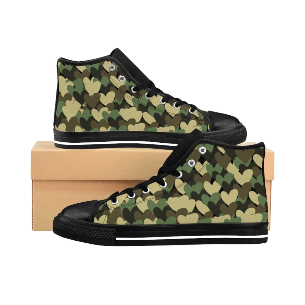 Camo Heart Women's High-top Sneakers - Helsey Quintoe