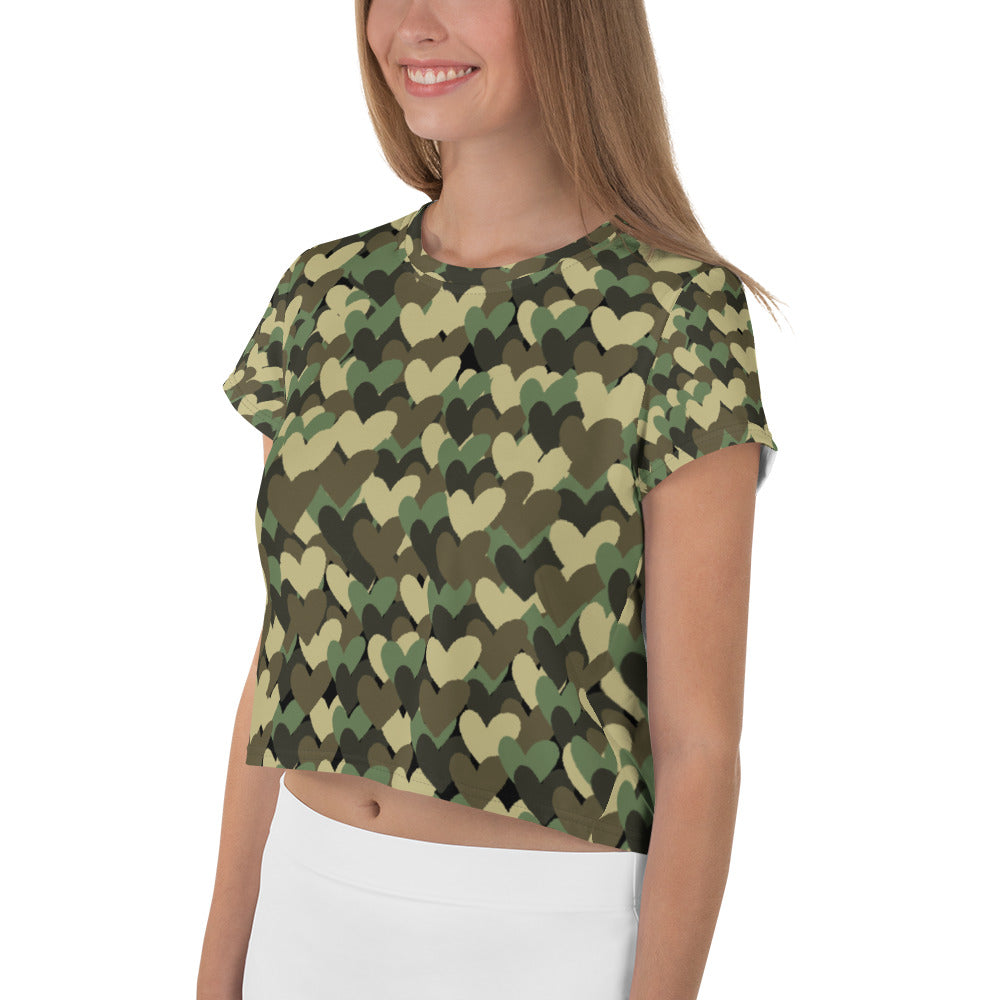 Camo Heart G Camouflaged Crop Tee - Helsey Quintoe